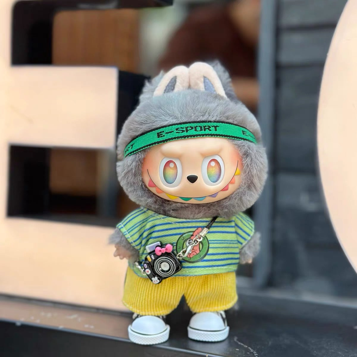 17cm labubu waifu bubble mart labubu doll sports set dress up clothes