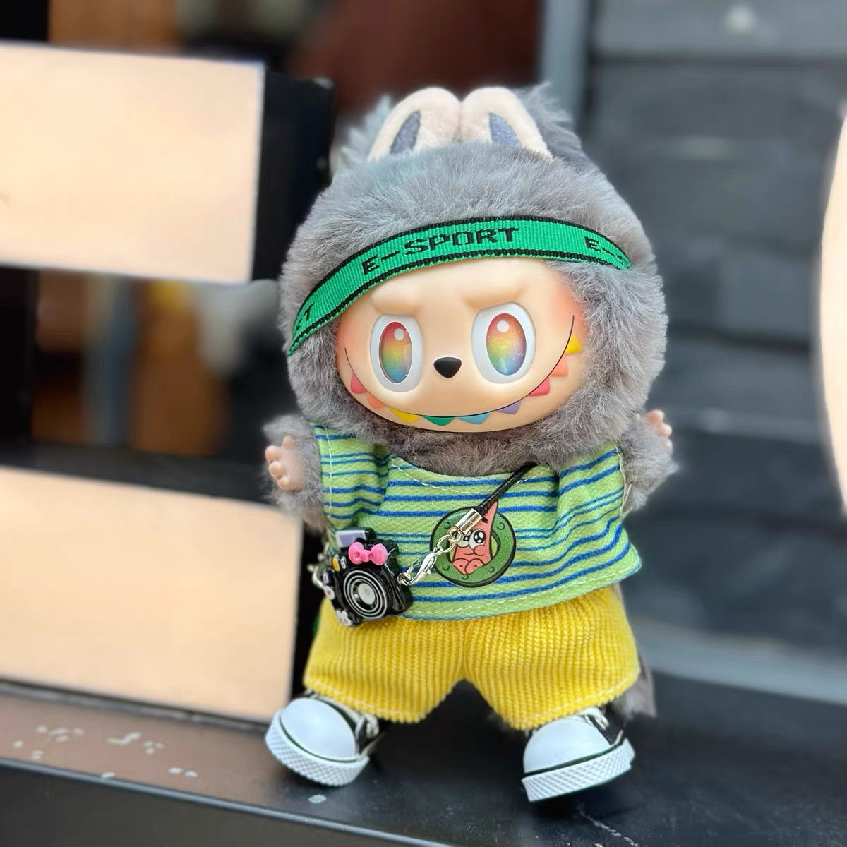 17cm labubu waifu bubble mart labubu doll sports set dress up clothes